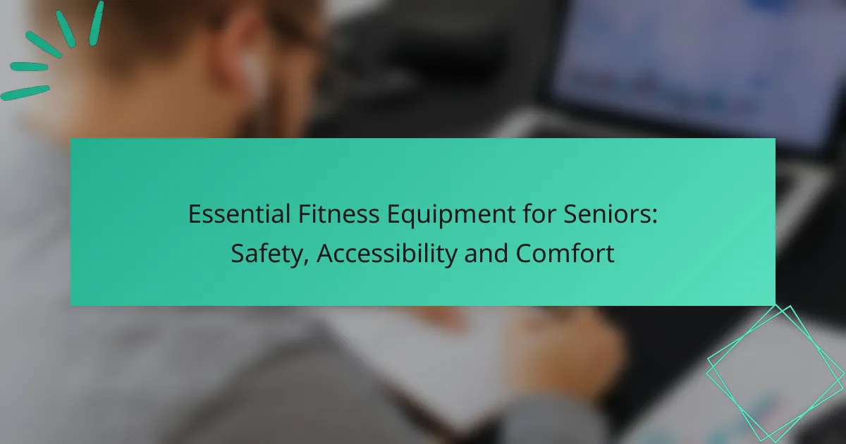 Essential Fitness Equipment for Seniors: Safety, Accessibility and Comfort