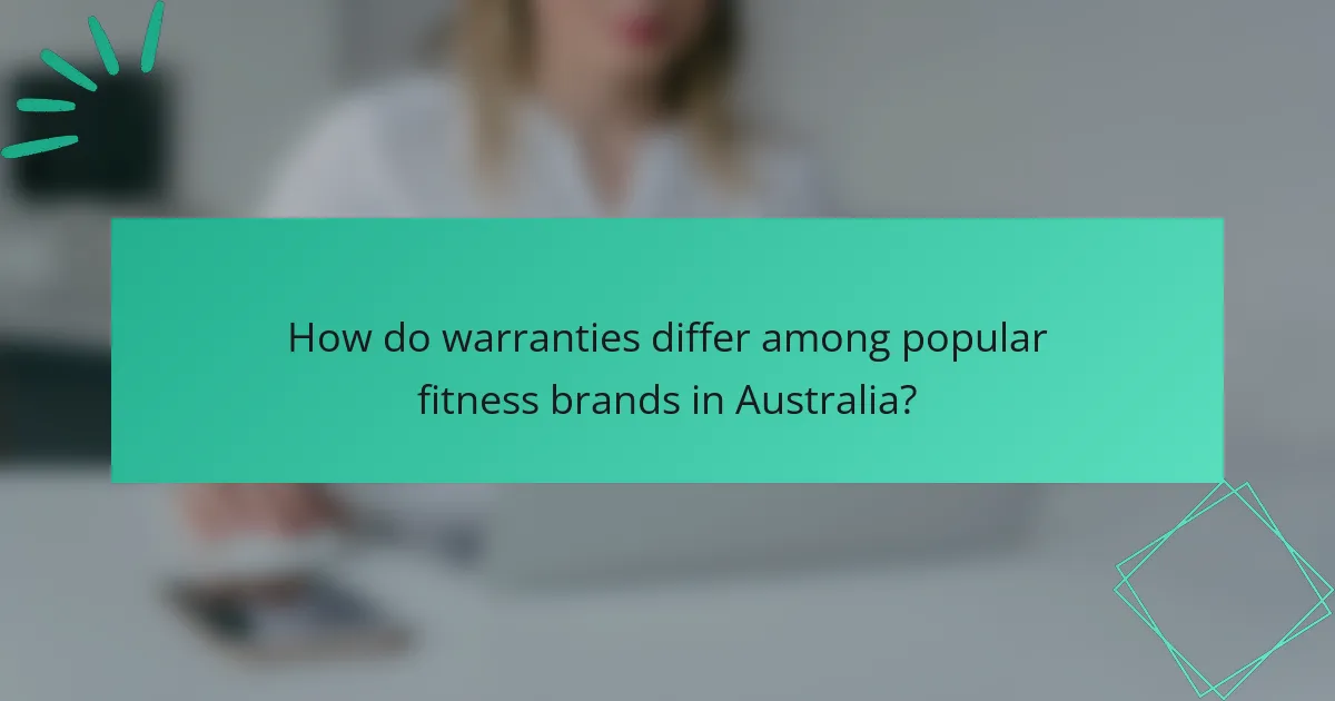 How do warranties differ among popular fitness brands in Australia?